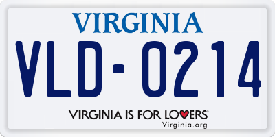 VA license plate VLD0214