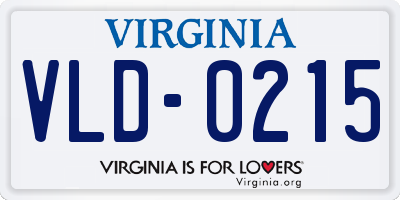VA license plate VLD0215