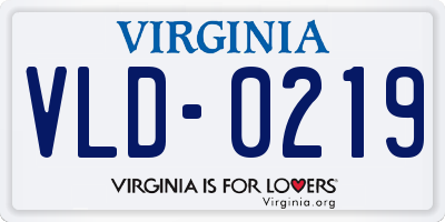 VA license plate VLD0219