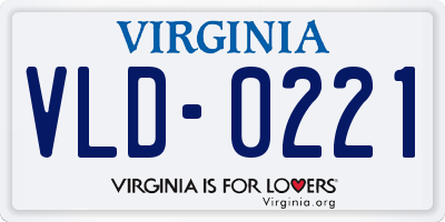 VA license plate VLD0221