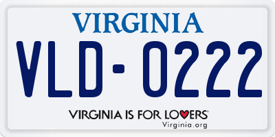 VA license plate VLD0222