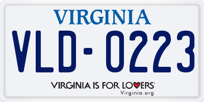 VA license plate VLD0223