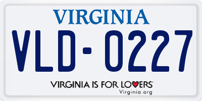 VA license plate VLD0227