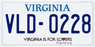 VA license plate VLD0228
