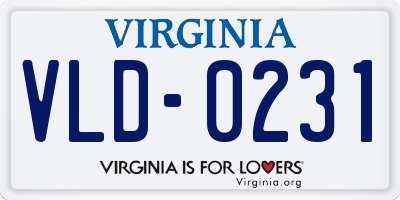 VA license plate VLD0231