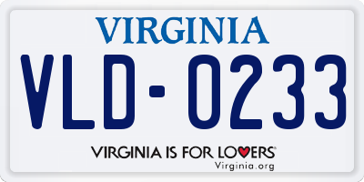 VA license plate VLD0233