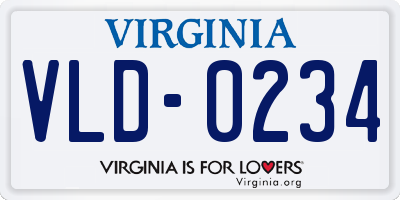 VA license plate VLD0234