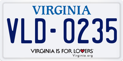 VA license plate VLD0235