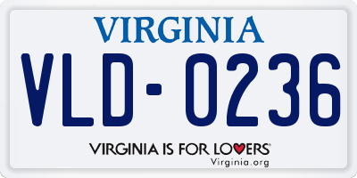 VA license plate VLD0236