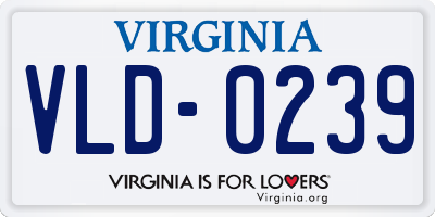 VA license plate VLD0239
