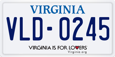 VA license plate VLD0245