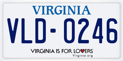 VA license plate VLD0246