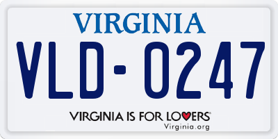 VA license plate VLD0247