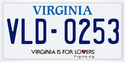 VA license plate VLD0253