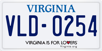 VA license plate VLD0254