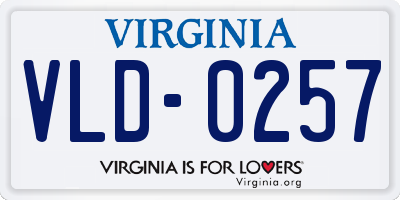 VA license plate VLD0257