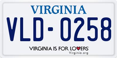 VA license plate VLD0258