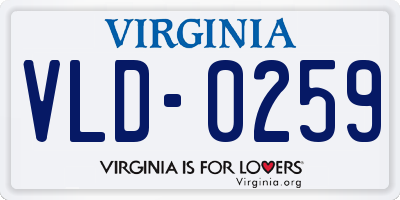 VA license plate VLD0259