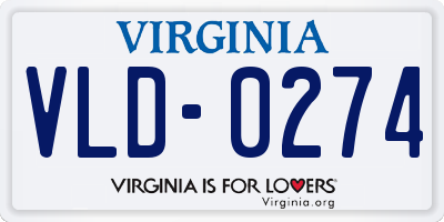 VA license plate VLD0274