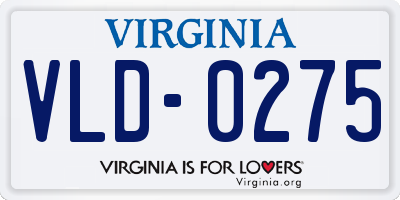 VA license plate VLD0275