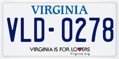 VA license plate VLD0278