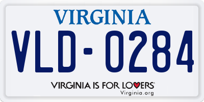 VA license plate VLD0284