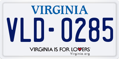 VA license plate VLD0285