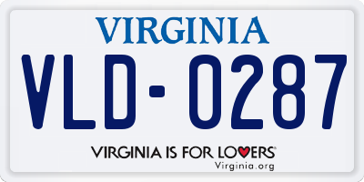 VA license plate VLD0287