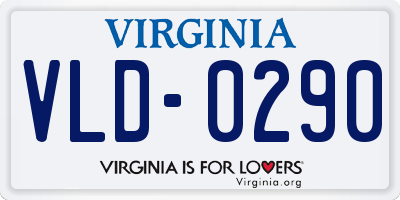 VA license plate VLD0290