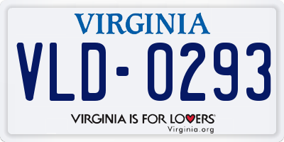 VA license plate VLD0293