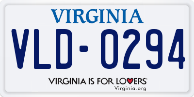 VA license plate VLD0294