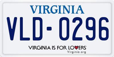 VA license plate VLD0296