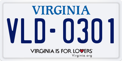 VA license plate VLD0301