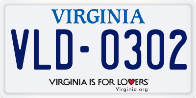 VA license plate VLD0302