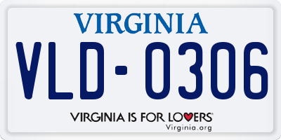 VA license plate VLD0306