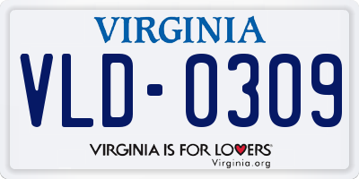 VA license plate VLD0309