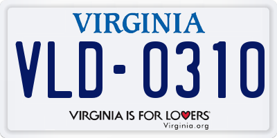 VA license plate VLD0310