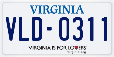 VA license plate VLD0311