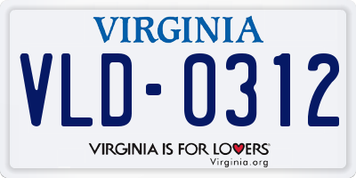 VA license plate VLD0312