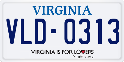 VA license plate VLD0313