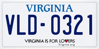 VA license plate VLD0321