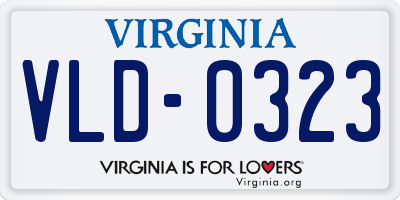 VA license plate VLD0323