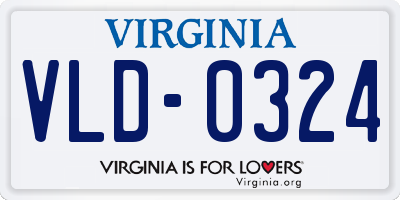 VA license plate VLD0324