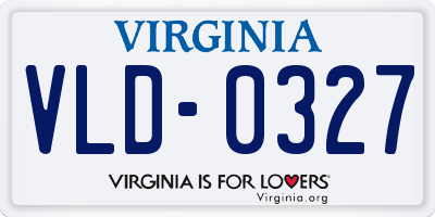 VA license plate VLD0327