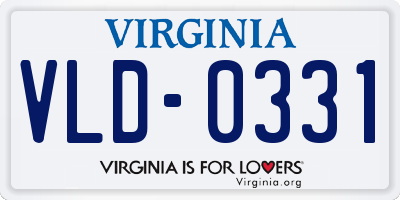 VA license plate VLD0331