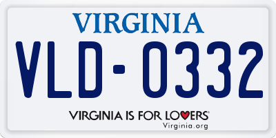 VA license plate VLD0332