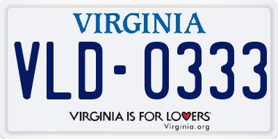 VA license plate VLD0333