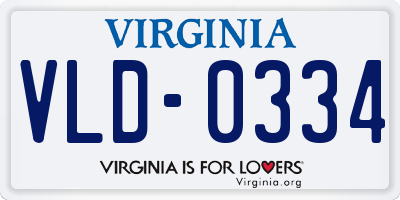 VA license plate VLD0334