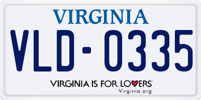 VA license plate VLD0335