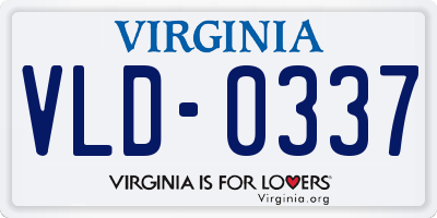 VA license plate VLD0337